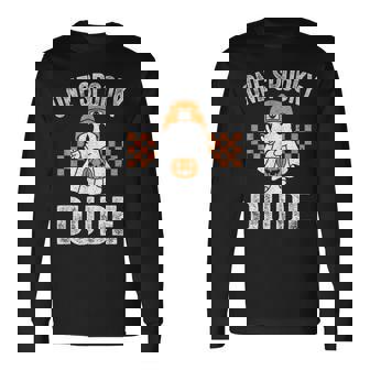 Onepooky Dude Ghost Dude ハロウィン 長袖Tシャツ - Kawaiitshirt