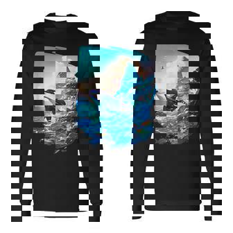 Orca T Con Una Orca De Anime Costero Camiseta de manga larga - Regaloses