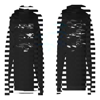 Orcas Killer Whale Pod Group グラフィック 長袖Tシャツ - Kawaiitshirt