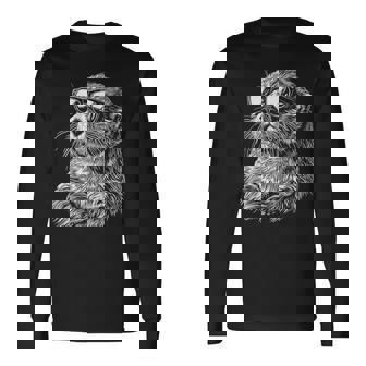 Otter サングラス おもしろい かわいい 動物 ラッコ 恋人 長袖Tシャツ - Kawaiitshirt