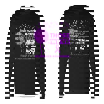 Overdose Awareness Purple Ribbon Memorial Long Sleeve T-Shirt - Monsterry