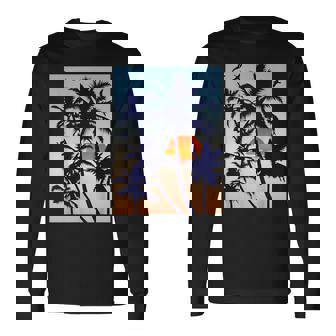 Palmier Coucher De Soleil Plage Tropicale T-shirt à manches longues - Cadeauxyz