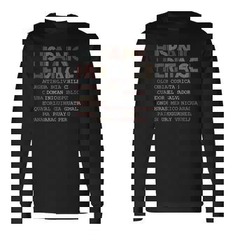 Hispanic Heritage Countries Nation Names Typography Long Sleeve T-Shirt - Monsterry