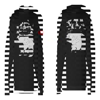 Papa Bear Xmas Buffalo Plaid Lights Matching Family Pajama 長袖Tシャツ - Kawaiitshirt