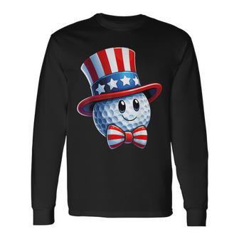 Patriotic Golf Ball For 4Th Of July Usa Flag Long Sleeve T-Shirt - Thegiftio UK