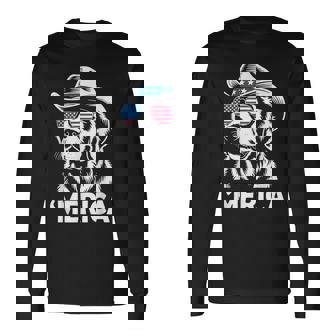 Patriotic Labrador Retriever Dog Merica Us Flag 4Th Of July Long Sleeve T-Shirt - Monsterry