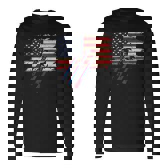 Patriotic Red White Blue Flag Fighter Jets 4Th Of July Usa Long Sleeve T-Shirt - Thegiftio