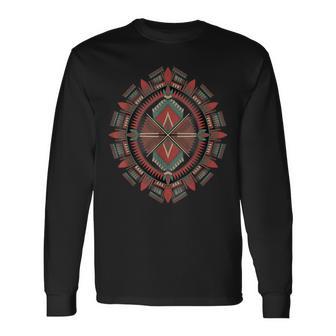 Patrón Tribal Indio Arte Tribal Nativo Americano Camiseta de manga larga - Regaloses