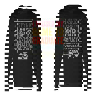 I Paused My Game To Graduate Gamer Graduation Boys Long Sleeve T-Shirt - Thegiftio UK