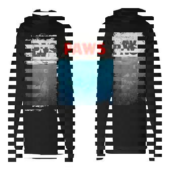 Paws 猫 子猫 ニャーパロディー おもしろ猫好き 長袖Tシャツ - Kawaiitshirt