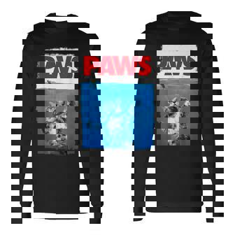 Paws 猫とネズミ トップス かわいい 面白い猫好きのパロディトップ 長袖Tシャツ - Kawaiitshirt