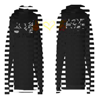 Peace Love バナナ 面白いバナナ フルーツ愛好家 ビーガン用 長袖Tシャツ - Kawaiitshirt