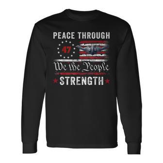 Peace Through Strength Trump Operation Midnight Hammer Long Sleeve T-Shirt - Thegiftio UK