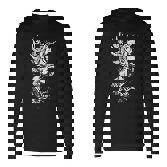 Pegasus ファニーグラフィックtシャツ 長袖Tシャツ - Kawaiitshirt