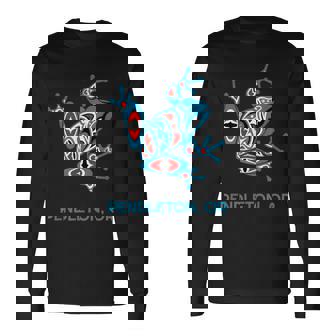 Pendleton オレゴンレッドブルフロッグ Pnw アート ネイティブアメリカン 長袖Tシャツ - Kawaiitshirt