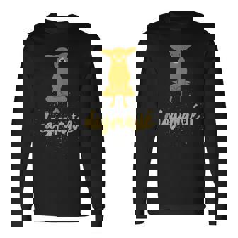 Perro Haciendo Yoga Dogmaste Cita Divertida Para El Amante De Chihuahua Regalo In Mangas Camiseta de manga larga - Regaloses