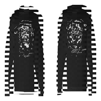 Petit Brabancon 犬のポートレート グリフォン・ウィルサイン 長袖Tシャツ - Kawaiitshirt