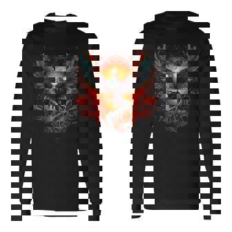 Phoenix Reborn Rejuvenation Fire Phoenix Bird Mythical Bird T-shirt à manches longues - Cadeauxyz