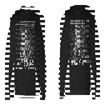 Physique Quantique Du Chat Mort Etivant Dechrodinger T-shirt à manches longues - Cadeauxyz