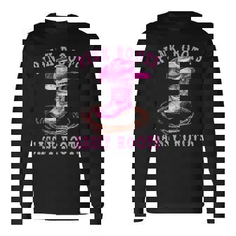 Pink Boots Sassy Roots Western Cowgirl Long Sleeve T-Shirt - Thegiftio UK