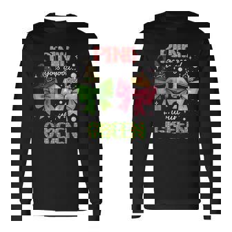 Pink Goes Good With Green Halloween Witch Pink& Green Wizard Long Sleeve T-Shirt - Monsterry