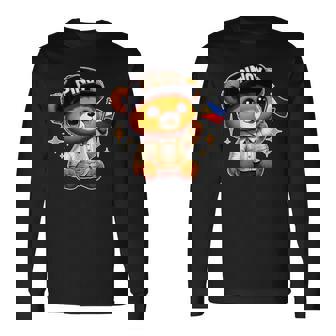 Pinoy バロン フィリピン国旗 フィリピンテディベア 長袖Tシャツ - Kawaiitshirt