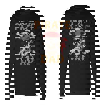 Pirate Dadkull クロスボーン 面白いお父さんギフト 父の日に 長袖Tシャツ - Kawaiitshirt