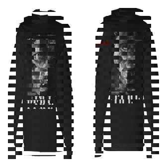 Pitbull 野生の犬テリアの肖像画 ブルドッグ 犬の飼い主 ピットブル 長袖Tシャツ - Kawaiitshirt