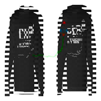 Pltr To The Moontock Ticker Wsb 面白いミーム 長袖Tシャツ - Kawaiitshirt