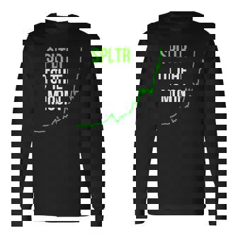 Pltr トゥザムーンストックティッカー Wsb 面白いミーム 長袖Tシャツ - Kawaiitshirt