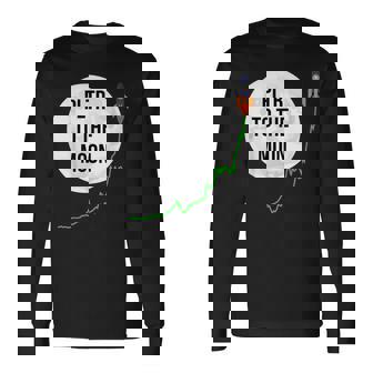 Pltr トゥザムーン株式ティッカー Wsb 面白いミーム 長袖Tシャツ - Kawaiitshirt