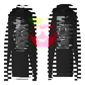 Pomme Funky Avec Lunettes Deoleil Pour Une Jolie Déclaration T-shirt à manches longues - Cadeauxyz