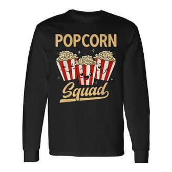 Popcorn Squad Movie Night Snack Popcorn Long Sleeve T-Shirt - Thegiftio UK