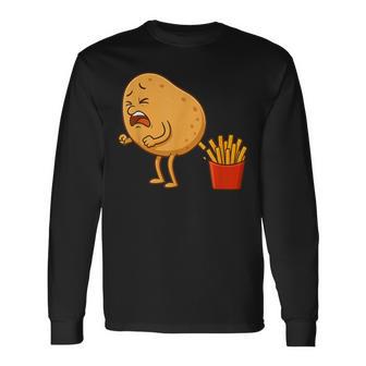 Potato Pooping French Fries s Potato Food Eaters Long Sleeve T-Shirt - Thegiftio