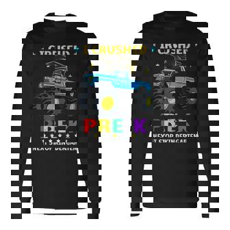 Pre K Graduation 2025 Graduate Monster Truck Kindergarten Long Sleeve T-Shirt | Mazezy