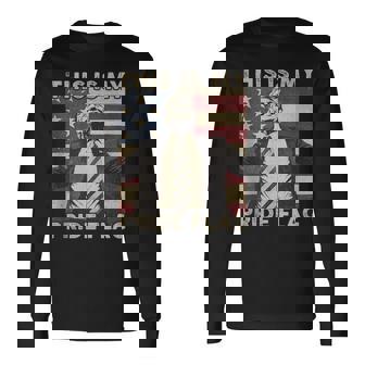 This Is My Pride Flag Trump Usa Flag 4Th Of July Long Sleeve T-Shirt | Mazezy