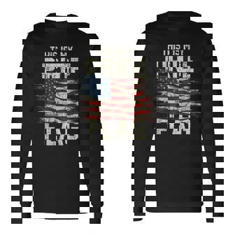 This Is My Pride Flag Usa American 4Th Of July Patriotic Long Sleeve T-Shirt | Mazezy