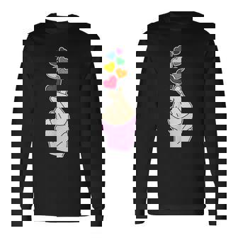 Pride レズビアン ゲイバイセクシャル トランスジェンダー 指 ハート付き 長袖Tシャツ - Kawaiitshirt