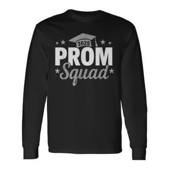 Prom Squad 2025 White And Silver Long Sleeve T-Shirt - Thegiftio UK