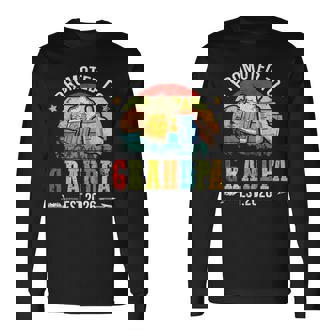 メンズ Promoted To Grandpa Est 2026 Dad To Be 長袖Tシャツ - Kawaiitshirt