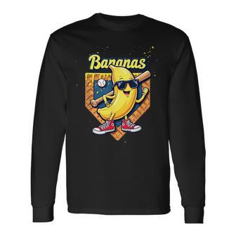 Proud Name Retro Cool Banana Baseball Graphic Long Sleeve T-Shirt - Thegiftio UK