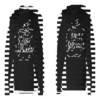 Ptg 彫刻 アップル デザイン 先生 ミセス・ウィリアムズ 長袖Tシャツ - Kawaiitshirt