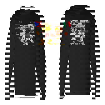 Puerto Rican Coqui Frog Mexican Eagle Mexico Flag Boricua Long Sleeve T-Shirt - Thegiftio