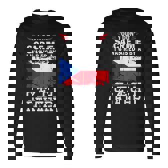 Raised By A Czech Father Father's Day Czech Republic Flag 長袖Tシャツ - Kawaiitshirt