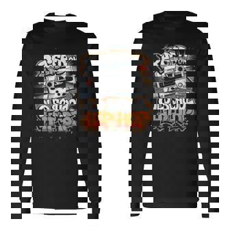 Raised On Old School Hip Hop Cassette Graffiti Rap Long Sleeve T-Shirt - Thegiftio