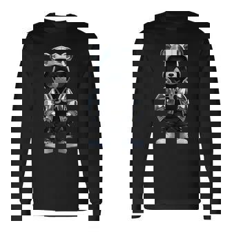 Rap Bear Collector Style Reflective Hip Hop Teddy With Bling Long Sleeve T-Shirt - Thegiftio