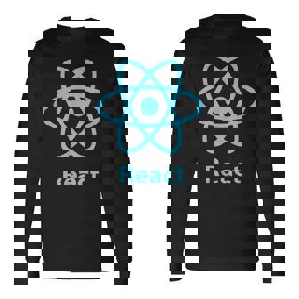 Reactjs ReactJs 公式ロゴ Javascript フレームワーク 長袖Tシャツ - Kawaiitshirt
