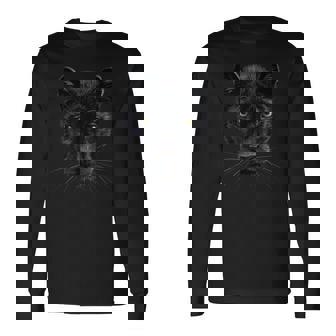 Realistas Amantes De La Cabeza Y La Cara De La Pantera Negra Leopardo Y Jaguar Camiseta de manga larga - Regaloses