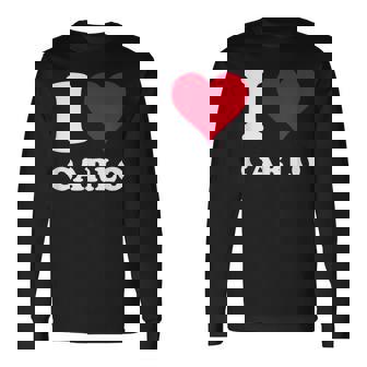 Red Heart I Love Carlo 長袖Tシャツ - Kawaiitshirt