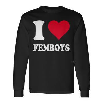 Red Heart I Love Femboys Long Sleeve T-Shirt - Thegiftio UK